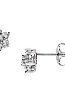 Sterling Silver Simple Flower Studed Shape Earring