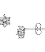 Sterling Silver Simple Flower Studed Shape Earring