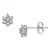 Sterling Silver Simple Flower Studed Shape Earring