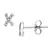 Sterling Silver Fancy X Shape Diamond Earring