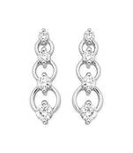 Sterling Silver Cool Eight Stone Simple Look Siamond Earring