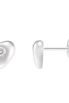 Sterling Silver Classic Simple Heart Shape Earring