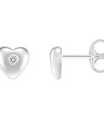 Sterling Silver Classic Simple Heart Shape Earring