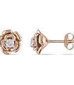 Sterling Silver Beautiful Stunning Flower Shape Diamond Earring