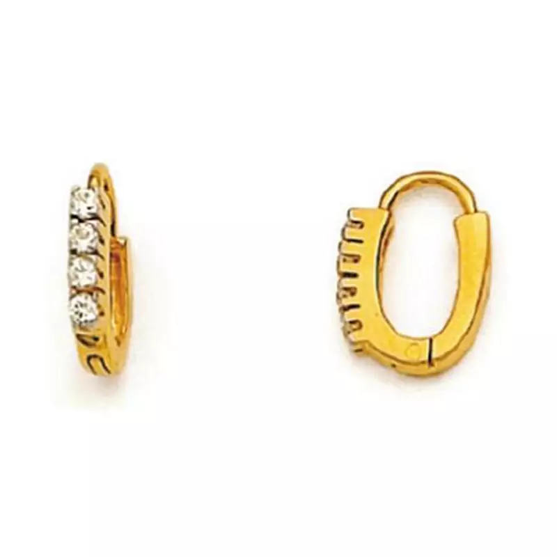 Sterling Silver Traditional Bali Shape Diamond Earring