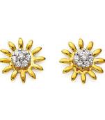 Sterling Silver Fresh Flower Look Diamond Earring