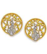 Sterling Silver Antic Crafted Pecacok Diamond Earring