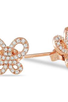 Pink Gold Plated Flower Shape Earring