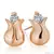 Pink Gold Plated Flower Pot Shape Earring