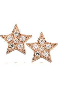 Pink Gold Plated Star Shape Earring