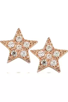 Pink Gold Plated Star Shape Earring