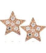 Pink Gold Plated Star Shape Earring