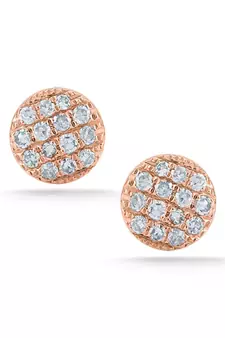 Pink Gold Plated Oval Shape Earring
