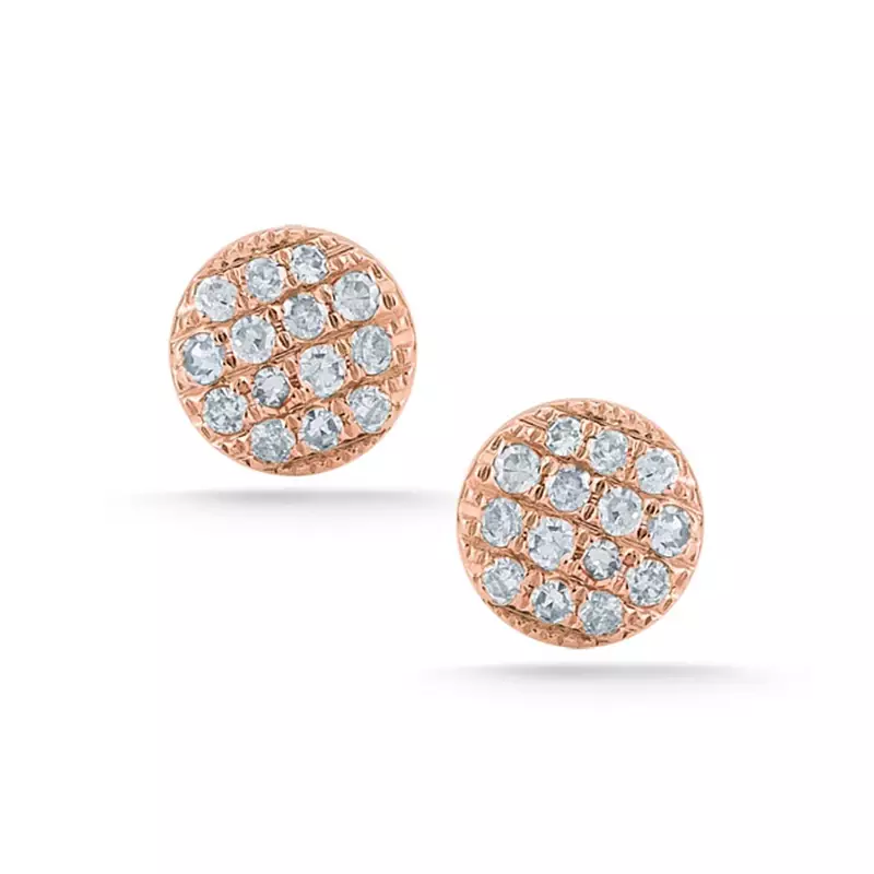 Pink Gold Plated Oval Shape Earring