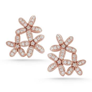 Pink Gold Plated Flower Shape Earring 1