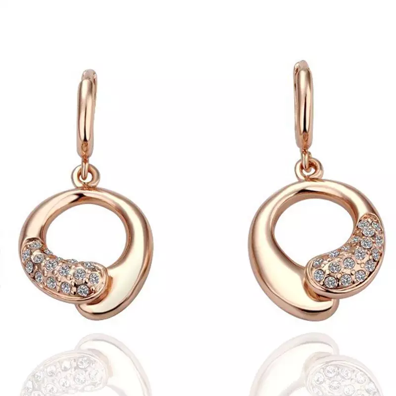 Lovely  Pink Gold Plated Shape Earring