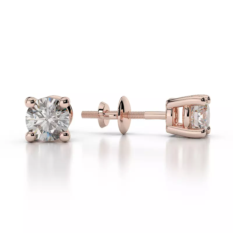 Traditional Pink Gold Plated Earring