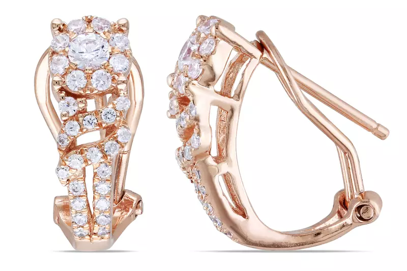 Traditional Pink Gold Plated Earring