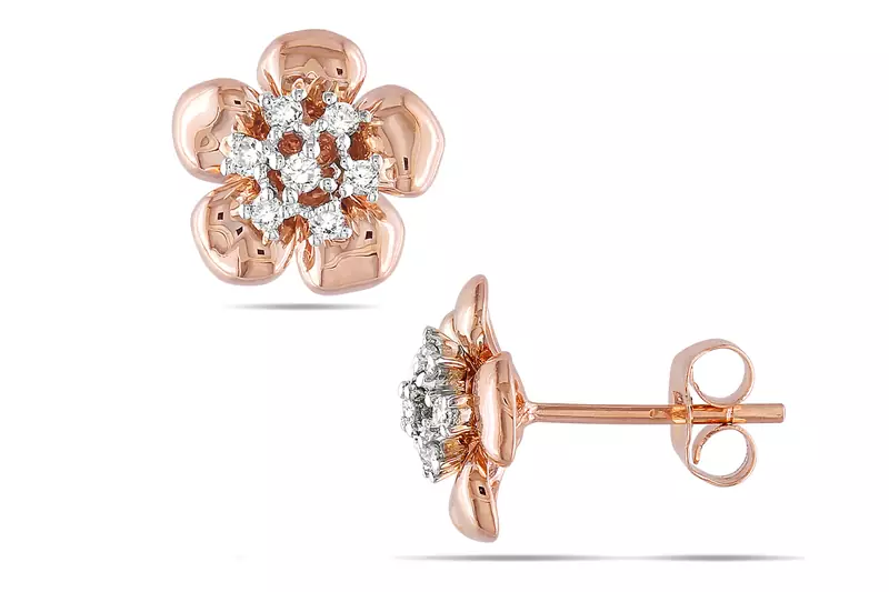 Traditional Pink Gold Plated Earring