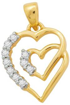 Sterling Silver Beautiful Heart With 10 Diamond Pendant
