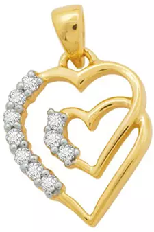 Sterling Silver Beautiful Heart With 10 Diamond Pendant
