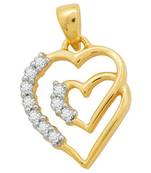 Sterling Silver Beautiful Heart With 10 Diamond Pendant