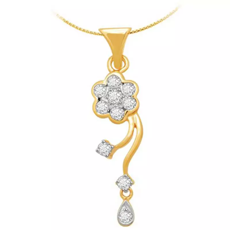 Sterling Silver Fancy Danglling Flower Pendant
