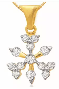 Sterling Silver Beautiful Snow Flakes Shape Diamond Pendant