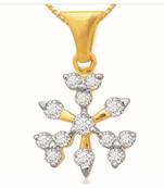 Sterling Silver Beautiful Snow Flakes Shape Diamond Pendant