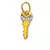 Sterling Silver Key Shape Diamond Pendant