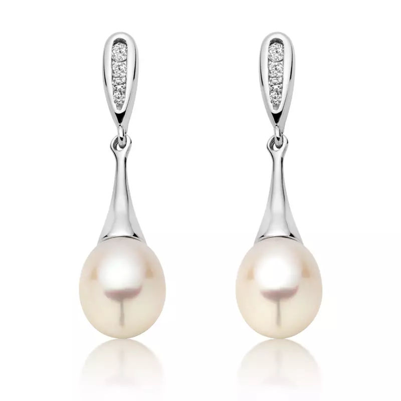 White Gold Plated Earring
