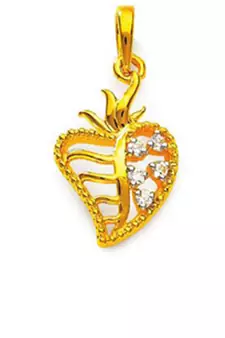 Sterling Silver Fancy Stawberry Shape Pendant