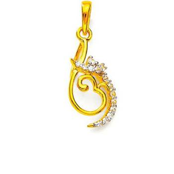 Sterling Silver Traditional Om Shape Pendant 1