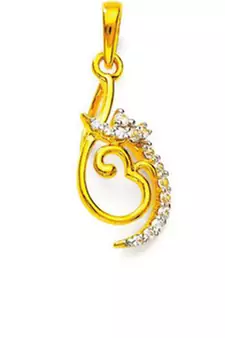 Sterling Silver Traditional Om Shape Pendant