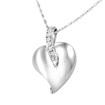 Sterling Silver Simple Heart Shape Pendant 1