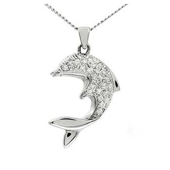 Fish Shape American Diamond Pendant 1