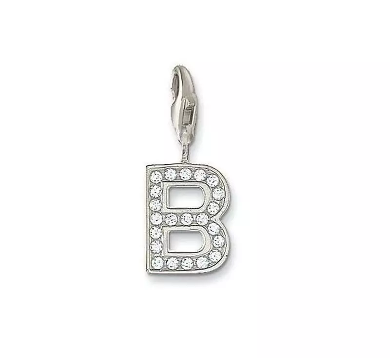 B' Alphabet Design American Diamond Pendant