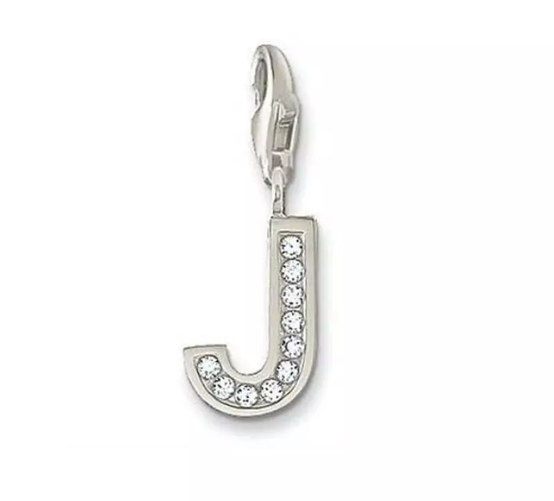 J' Alphabet Design American Diamond Pendant
