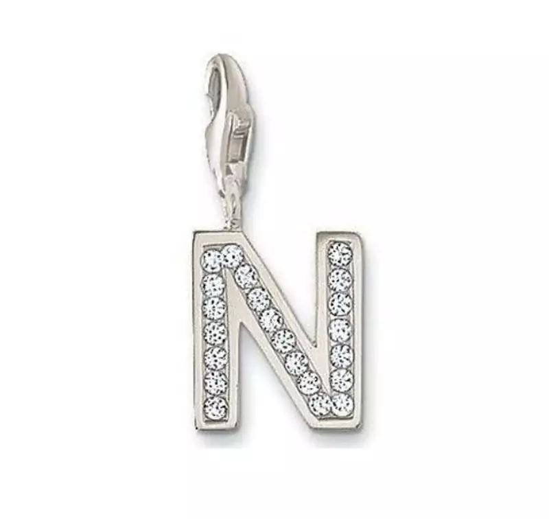 N' Alphabet Design American Diamond Pendant