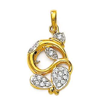 Lord Ganesh Design American Diamond Pendant 1
