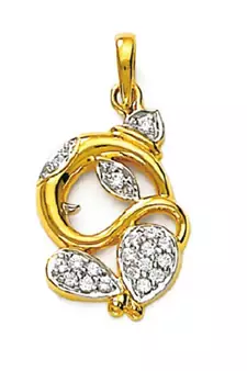 Lord Ganesh Design American Diamond Pendant
