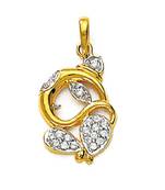 Lord Ganesh Design American Diamond Pendant