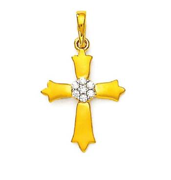 Cross  Design American Diamond Pendant 1