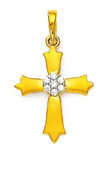 Cross  Design American Diamond Pendant