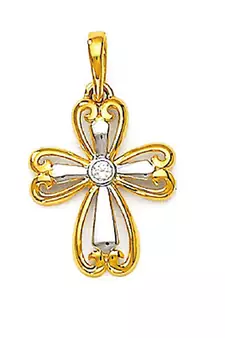 Solitiare Cross Design American Diamond Pendant