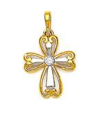Solitiare Cross Design American Diamond Pendant