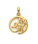 Solitaire Shree Design American Diamond Pendant