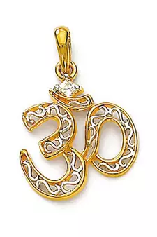Solitiare Om Design American Diamond Pendant