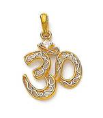 Solitiare Om Design American Diamond Pendant