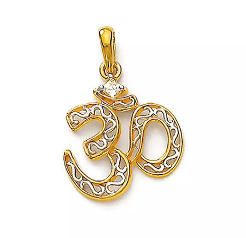Solitiare Om Design American Diamond Pendant